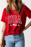 USA American Flag Crewneck T Shirt