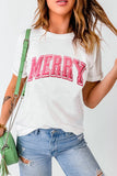 MERRY Round Neck Short Sleeve T-Shirt - felvior