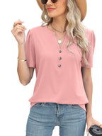 Notched Short Sleeve T-Shirt