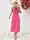 Smocked One-Shoulder Midi Dress - felvior
