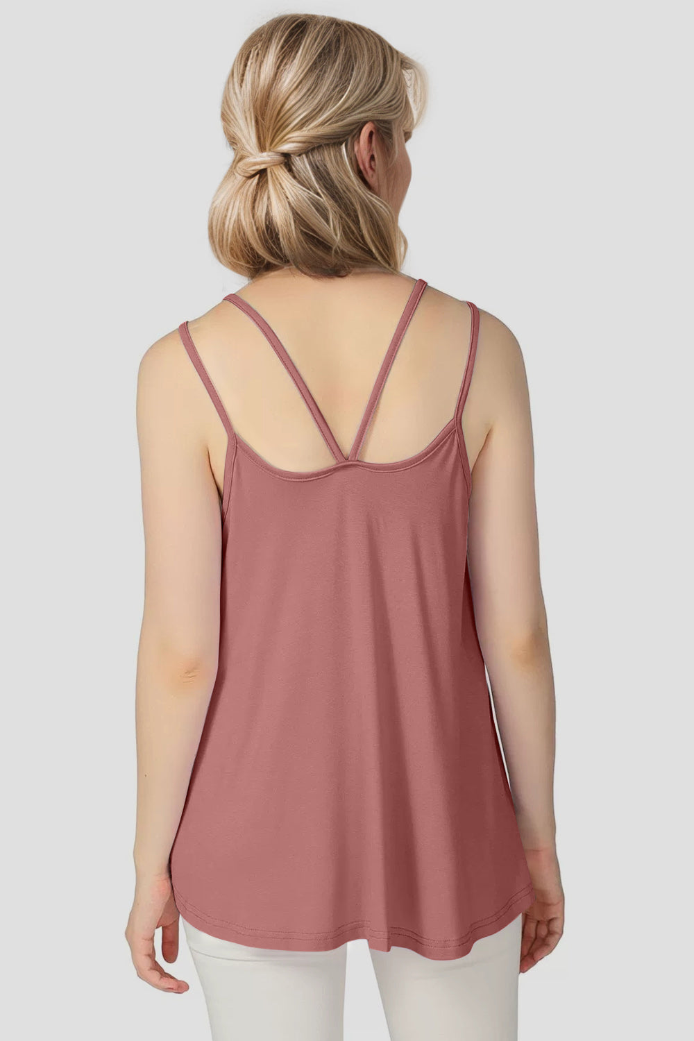 Basic Bae Bamboo Scoop Neck Double Spaghetti Straps Cami - felvior