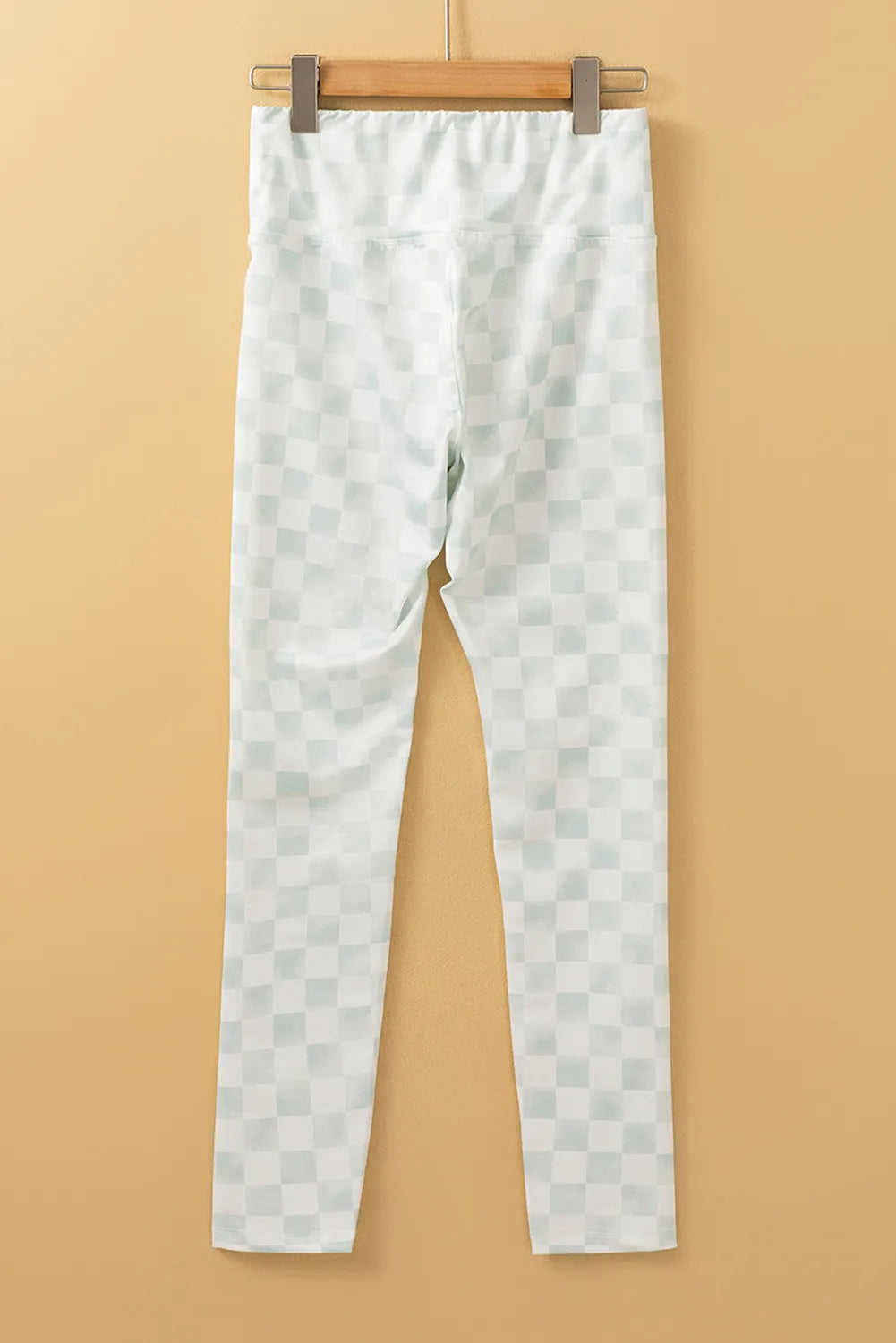 Checkered Elastic Waist Leggings - felvior
