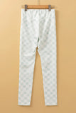 Checkered Elastic Waist Leggings - felvior