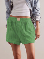 Striped Elastic Waist Shorts