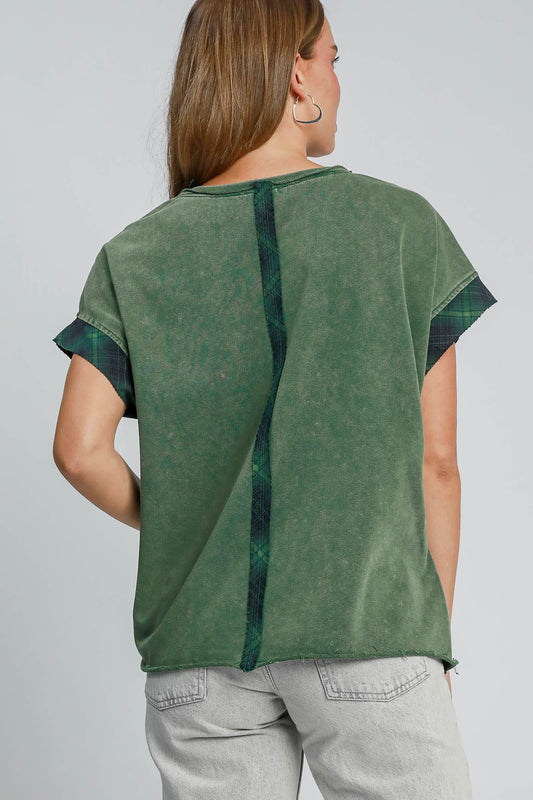 Umgee Peace Applique Round Neck French Terry Top - felvior