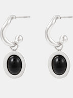 Stainless Steel Oval Drop Earrings