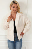 Fuzzy Button Up Faux Fur Outerwear - felvior