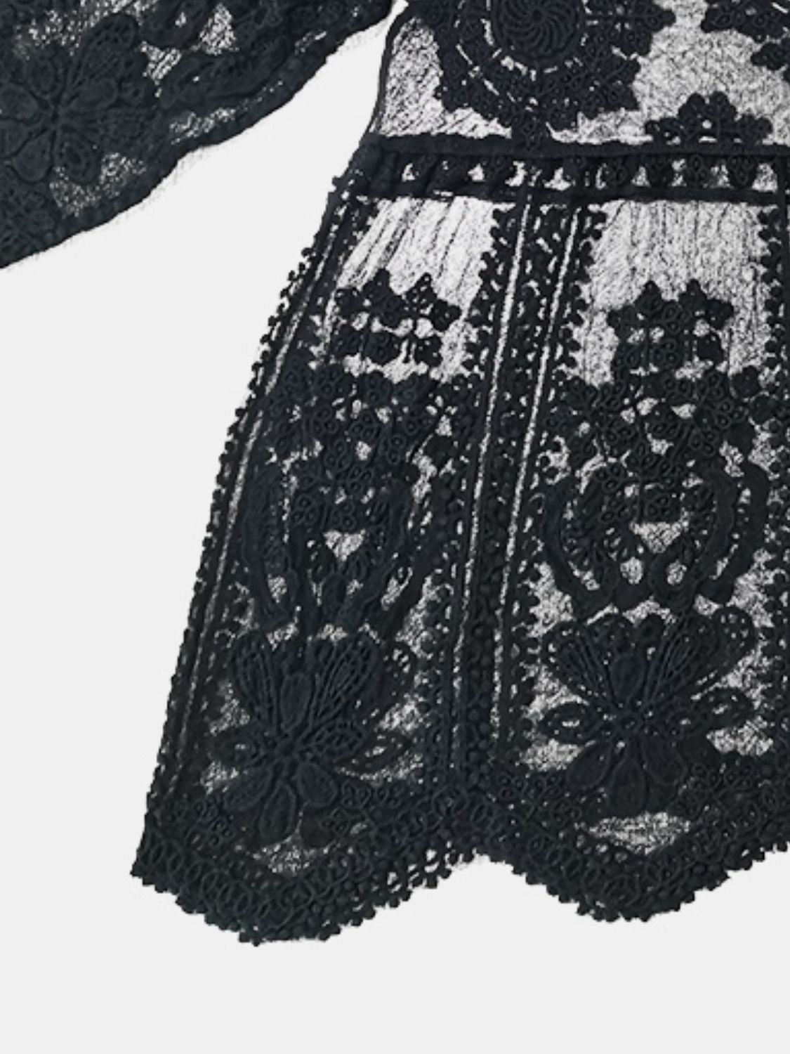 Lace Round Neck Cover-Up - felvior