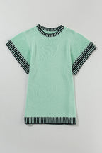 Round Neck Short Sleeve Knit Top