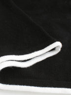 Contrast Trim Off-Shoulder Long Sleeve Maxi Sweater Dress