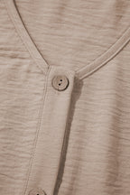 Button Down Vest and Drawstring Wide Leg Pants Set