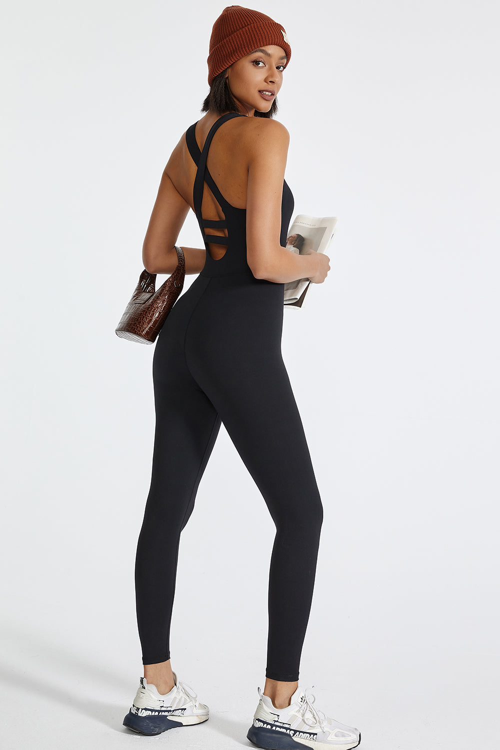 Crisscross Back Wide Strap Active Jumpsuit Zweitbild