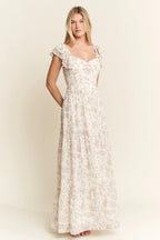 Jade By Jane Full Size Ruffle Sleeve Tiered Maxi Dress Plus Size