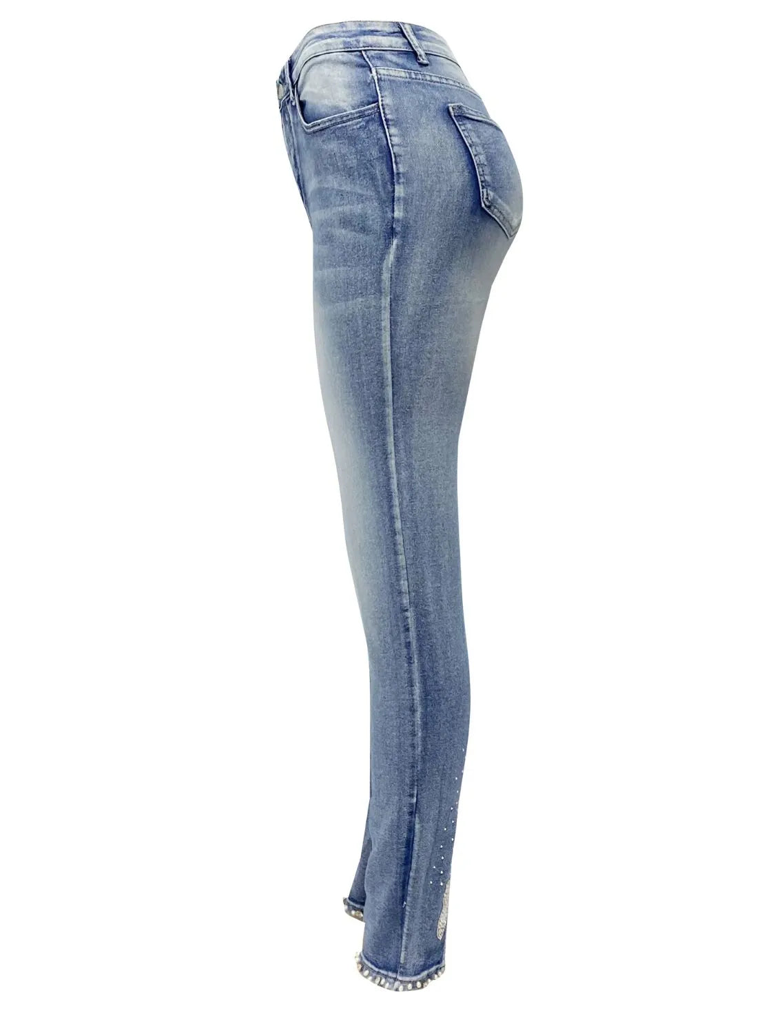 Rhinestone Butterfly Jeans with Pockets