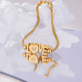 Titanium Steel Rhinestone Letter Bracelet - felvior