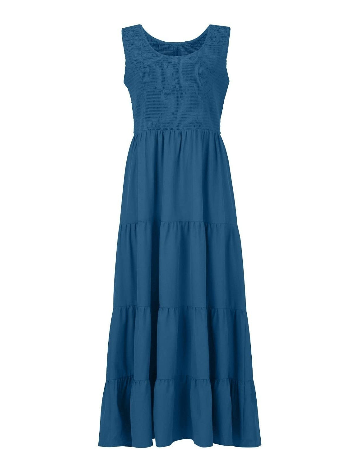Tiered Smocked Wide Strap Dress - felvior