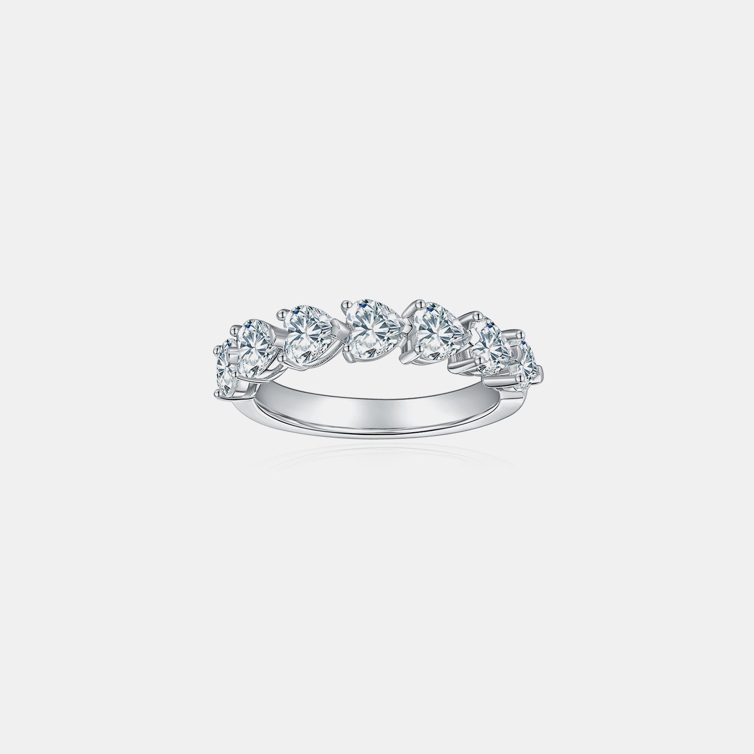 2.1 Carat 925 Sterling Silver Moissanite Heart Ring - felvior