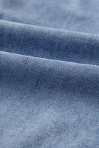 Bow Tie Long Sleeve Denim Top