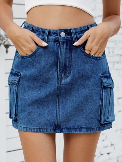 Cargo Denim Skirt - felvior