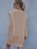 Round Neck Long Sleeve Mini Dress - felvior
