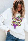 MARDI GRAS Round Neck Long Sleeve Sweatshirt - felvior