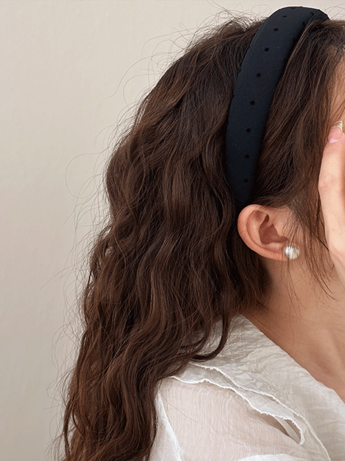 Polka Dot Polyester Wide Headband - felvior