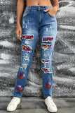 Distressed Sequin Pumpkin Jeans - felvior