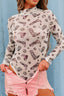 Printed Mock Neck Long Sleeve Bodysuit