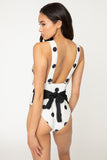 Marina West Swim Beachy Keen Polka Dot Tied Plunge One-Piece Swimsuit - felvior