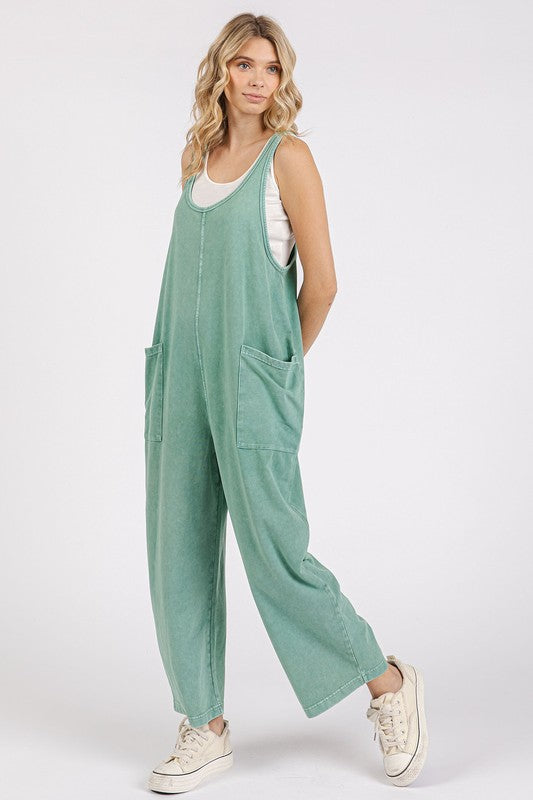 Mittoshop Scoop Neck Wide Leg Overalls - felvior