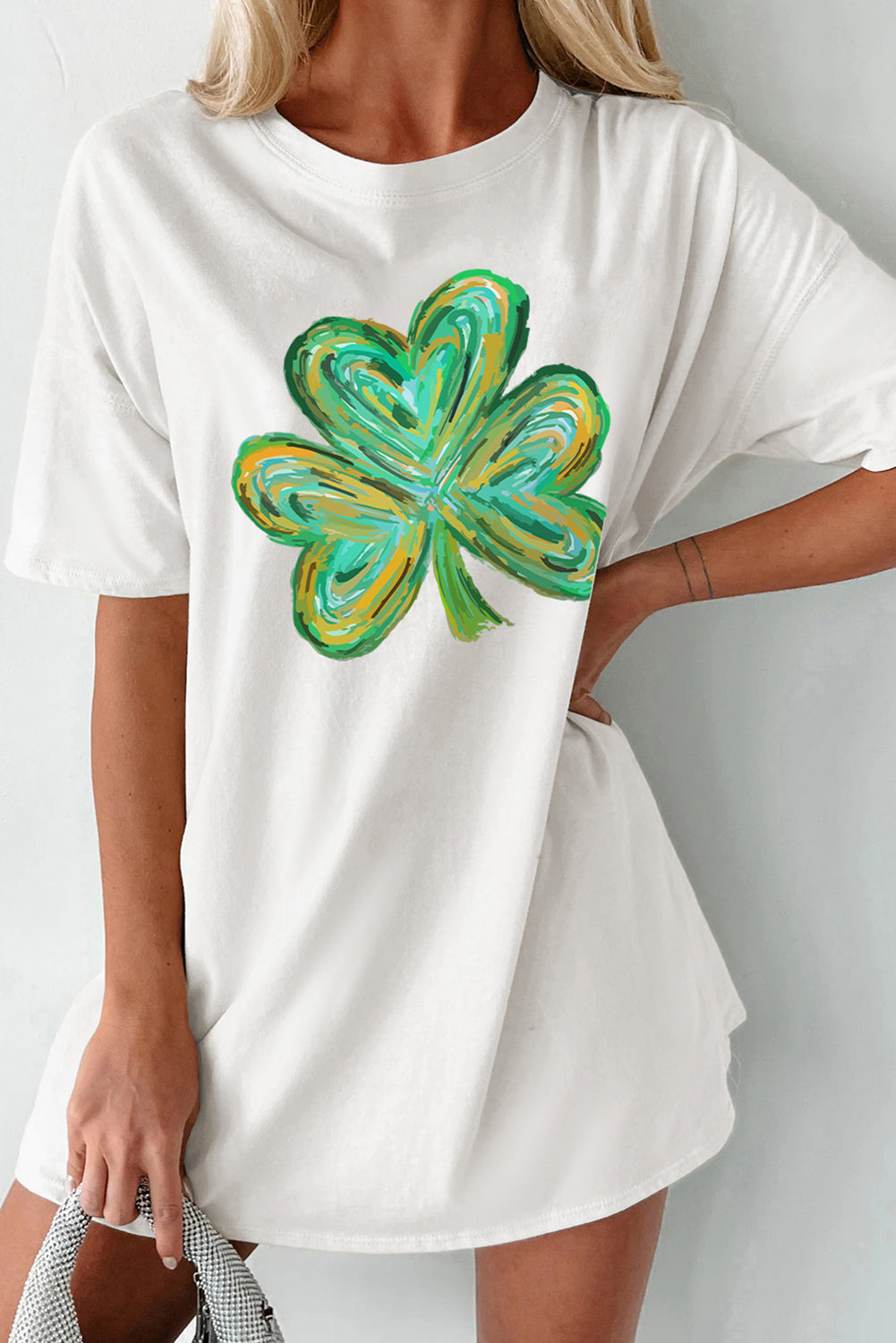 Lucky Clover Round Neck Short Sleeve T-Shirt Hauptbild