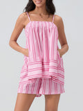Smocked Square Neck Cami and Shorts Set - felvior