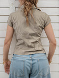 Devine Collared Neck Short Sleeve Shirt - felvior