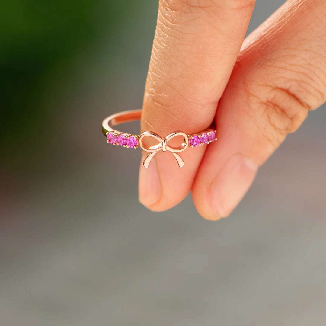 925 Sterling Silver Bow Ring - felvior