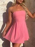 Devine Bow Back Tube Mini Dress - felvior