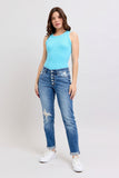 Judy Blue Full Size Button Fly Distressed Jeans with Pockets Plus Size - felvior