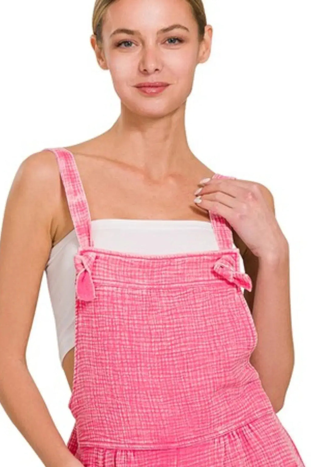 Zenana Woven Double Gauze Acid Washed Romper