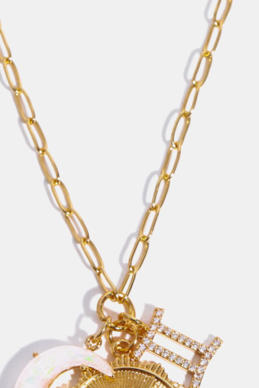Constellation and Moon Pendant Copper Necklace - felvior
