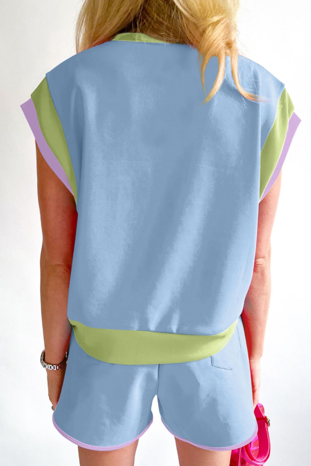 HAPPY EASTER Pailletten-Set mit Rundhalsausschnitt, Top und Shorts Zweitbild