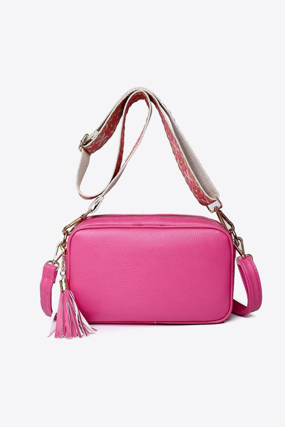 PU Leather Tassel Crossbody Bag - felvior