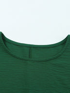 Round Neck Three-Quarter Sleeve Blouse