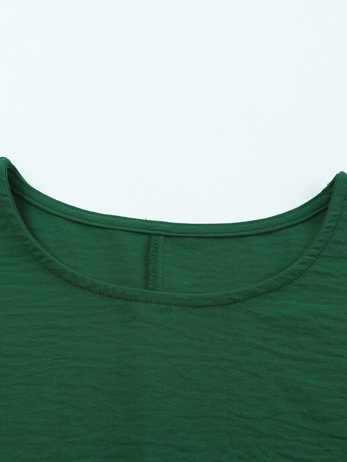 Round Neck Three-Quarter Sleeve Blouse