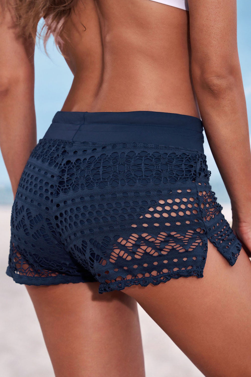 Full Size Drawstring Waist Swim Shorts - felvior