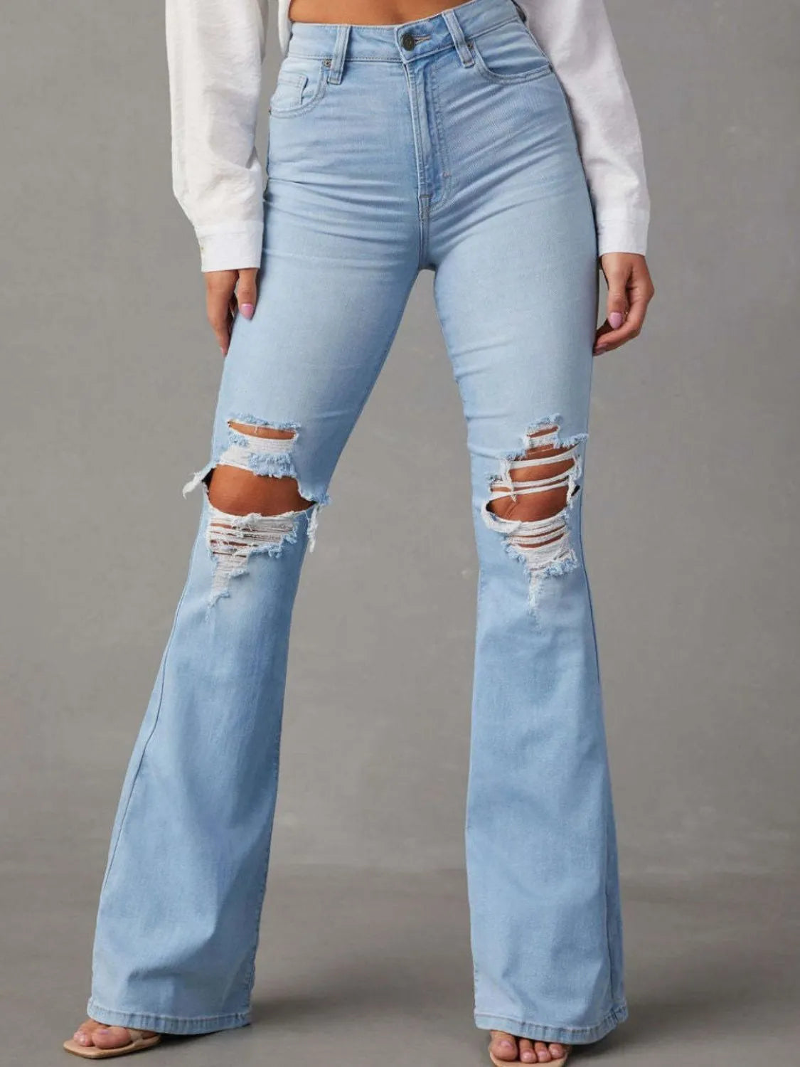Distressed Jeans with Pockets - felvior
