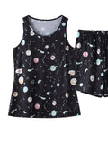 Printed Round Neck Top and Shorts Lounge Set