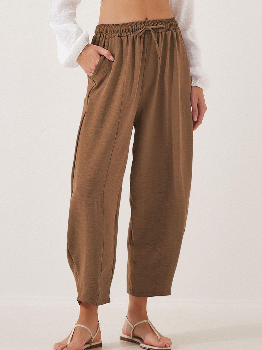 Full Size Drawtising Cropped Jogger Pants Plus Size