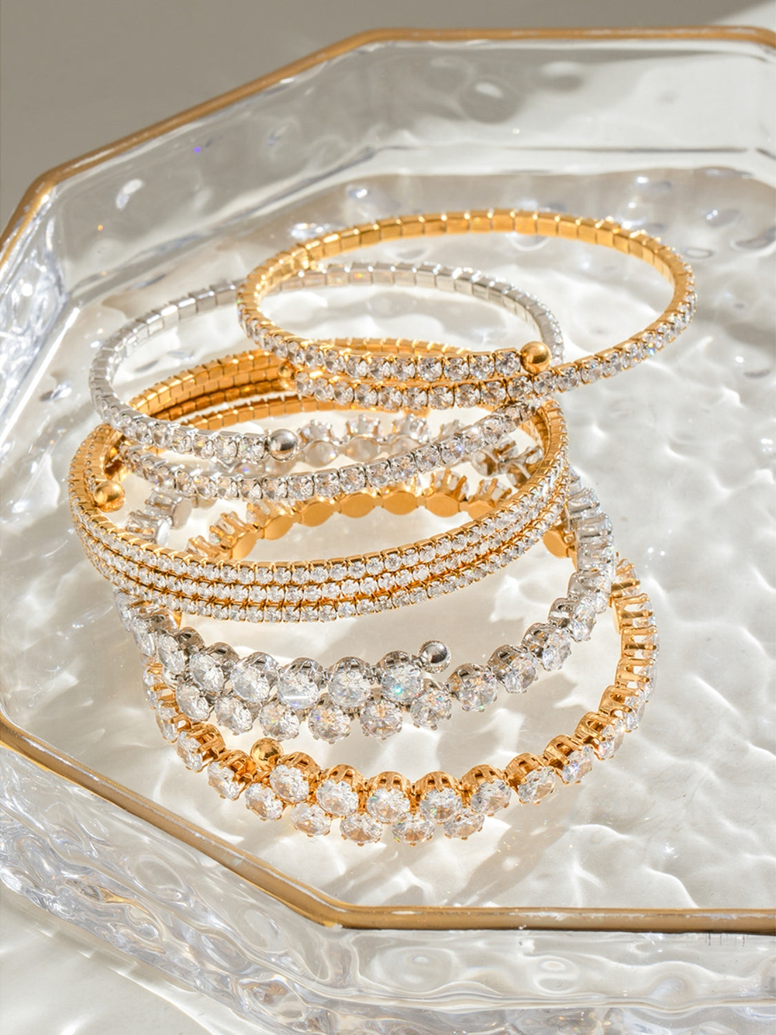 Stainless Steel Inlaid Zircon Bracelet - felvior