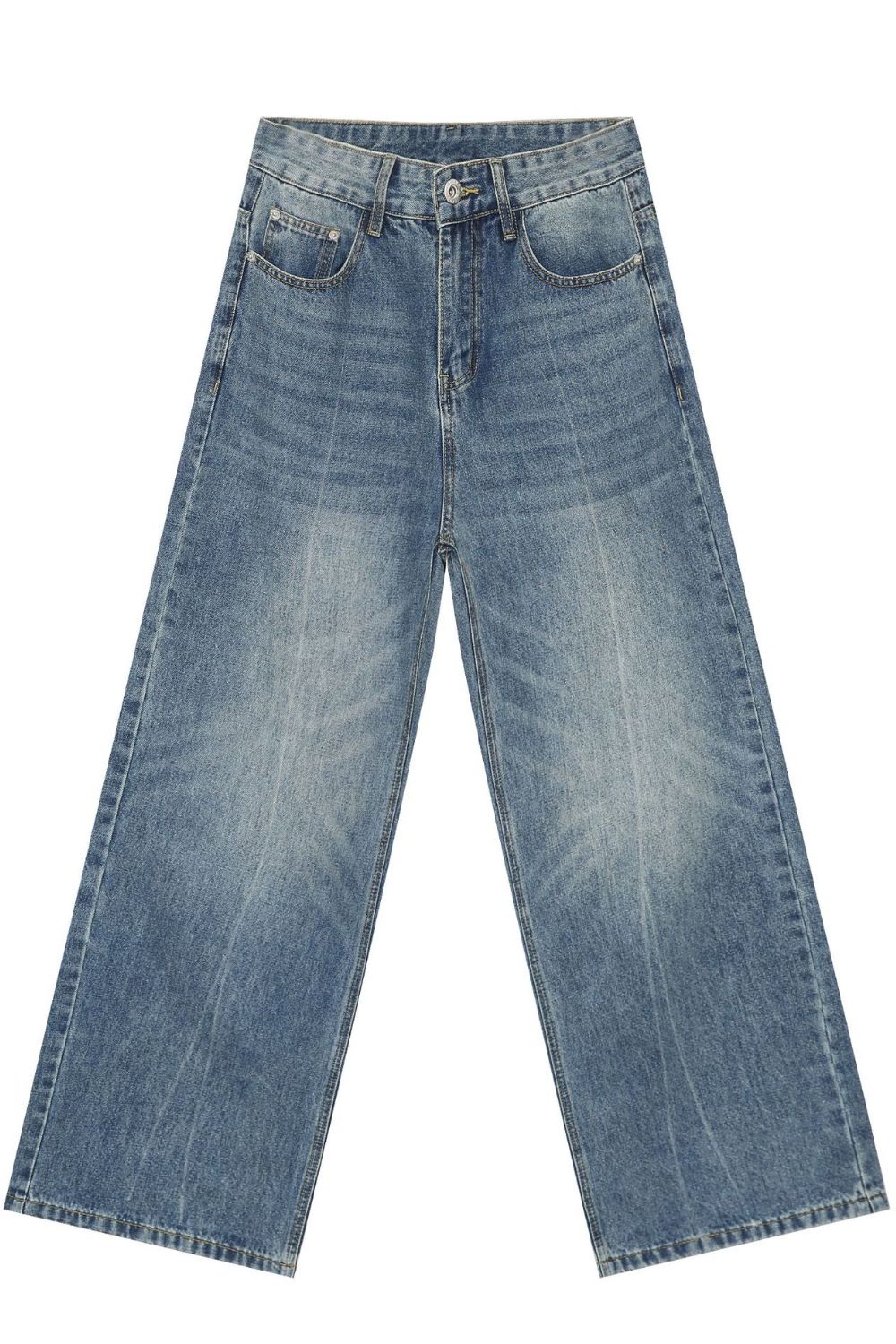 Men's Washed Jeans with Pockets - felvior