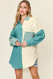 Double Take Full Size Pocketed Texture Button Up Shirt - felvior
