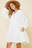 Ces Femme Johnny Collar Balloon Sleeve Mini Dress - felvior